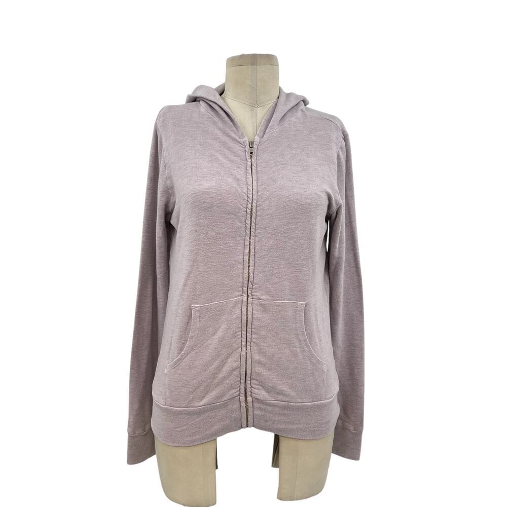 Monrow Classic Supersoft Zip Up Hoody Light Lavender Purple Size Small‎